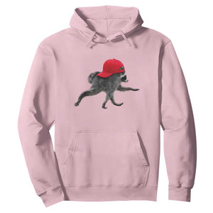 Funny Jimothy Raccoon Wearing Red Cap Graphic Hoodie Viral Seattle Trash Panda Feral Legend