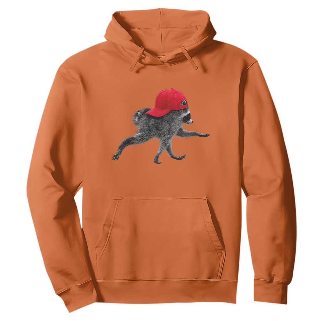 Funny Jimothy Raccoon Wearing Red Cap Graphic Hoodie Viral Seattle Trash Panda Feral Legend