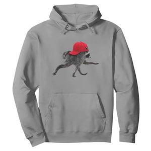 Funny Jimothy Raccoon Wearing Red Cap Graphic Hoodie Viral Seattle Trash Panda Feral Legend
