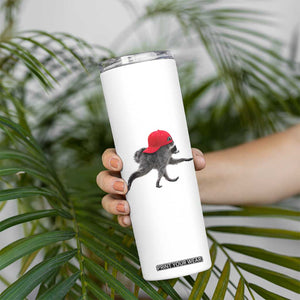 Funny Jimothy Raccoon Wearing Red Cap Graphic Skinny Tumbler Viral Seattle Trash Panda Feral Legend