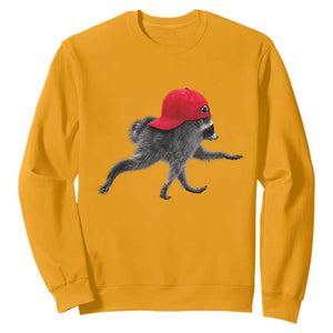 Funny Jimothy Raccoon Wearing Red Cap Graphic Sweatshirt Viral Seattle Trash Panda Feral Legend