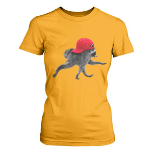 Funny Jimothy Raccoon Wearing Red Cap Graphic T Shirt For Women Viral Seattle Trash Panda Feral Legend