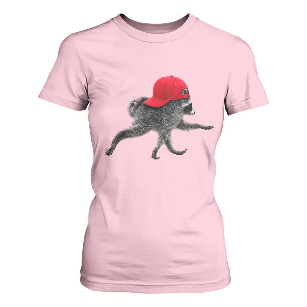 Funny Jimothy Raccoon Wearing Red Cap Graphic T Shirt For Women Viral Seattle Trash Panda Feral Legend