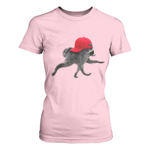 Funny Jimothy Raccoon Wearing Red Cap Graphic T Shirt For Women Viral Seattle Trash Panda Feral Legend
