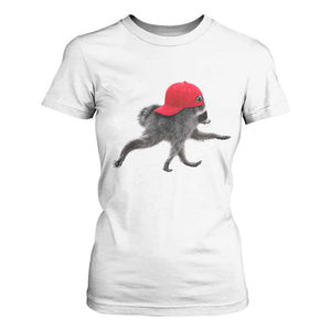 Funny Jimothy Raccoon Wearing Red Cap Graphic T Shirt For Women Viral Seattle Trash Panda Feral Legend