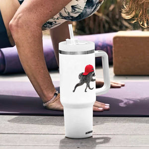 Funny Jimothy Raccoon Wearing Red Cap Graphic Tumbler With Handle Viral Seattle Trash Panda Feral Legend