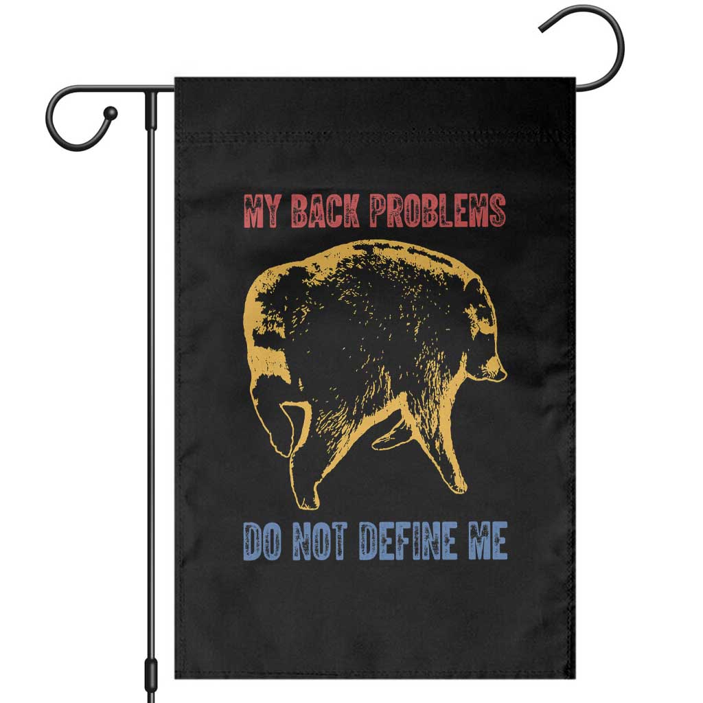 Funny Jimothy Meme Back Pain Humor Garden Flag My Back Problems Do Not Define Me Viral Seattle Raccoon