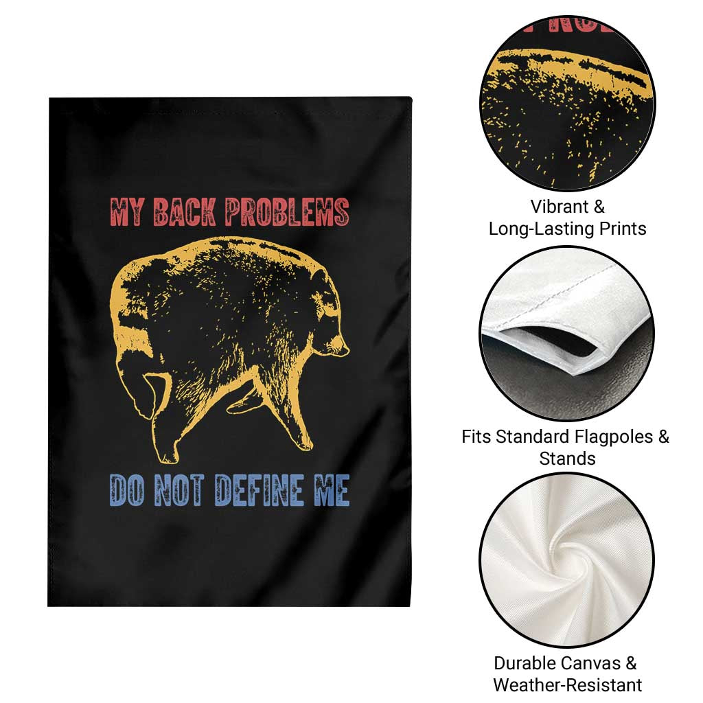 Funny Jimothy Meme Back Pain Humor Garden Flag My Back Problems Do Not Define Me Viral Seattle Raccoon