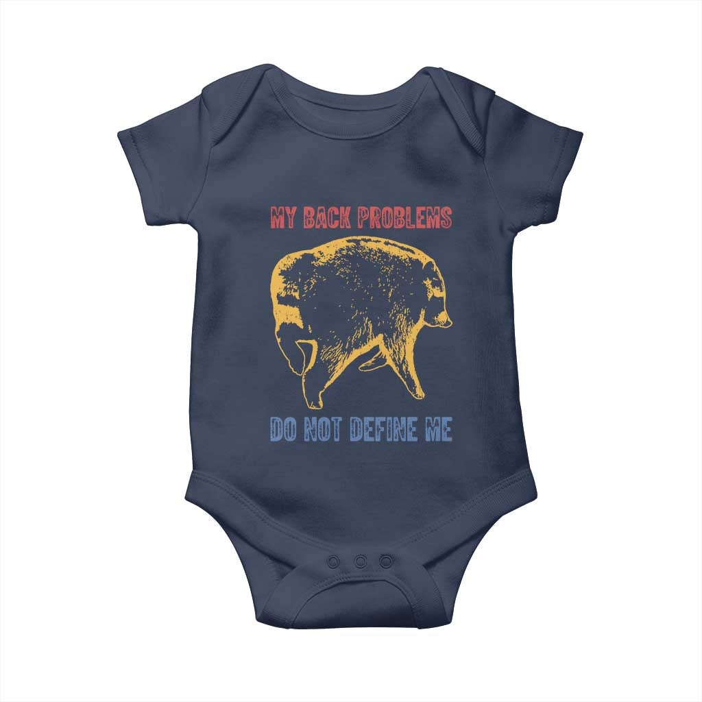 Funny Jimothy Meme Back Pain Humor Baby Onesie My Back Problems Do Not Define Me Viral Seattle Raccoon