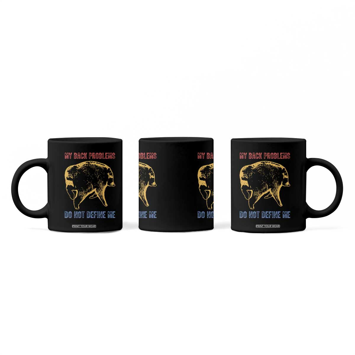 Funny Jimothy Meme Back Pain Humor Coffee Mug My Back Problems Do Not Define Me Viral Seattle Raccoon