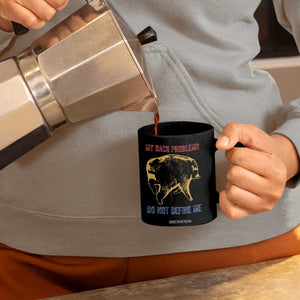 Funny Jimothy Meme Back Pain Humor Coffee Mug My Back Problems Do Not Define Me Viral Seattle Raccoon