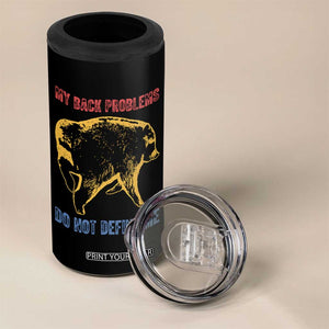 Funny Jimothy Meme Back Pain Humor 4 in 1 Can Cooler Tumbler My Back Problems Do Not Define Me Viral Seattle Raccoon