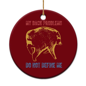 Funny Jimothy Meme Back Pain Humor Ceramic Ornament My Back Problems Do Not Define Me Viral Seattle Raccoon