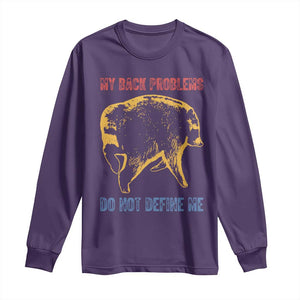 Funny Jimothy Meme Back Pain Humor Long Sleeve Shirt My Back Problems Do Not Define Me Viral Seattle Raccoon