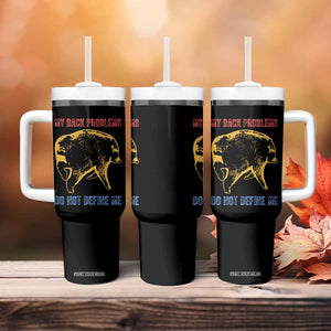 Funny Jimothy Meme Back Pain Humor Tumbler With Handle My Back Problems Do Not Define Me Viral Seattle Raccoon