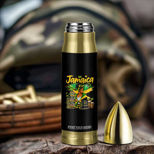 Proud Jamaican Queen Jamaica Roots Heritage Bullet Tumbler Doctor Bird and Island Landmarks Graphic