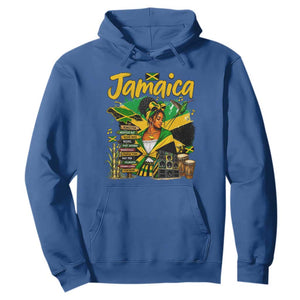 Proud Jamaican Queen Jamaica Roots Heritage Hoodie Doctor Bird and Island Landmarks Graphic