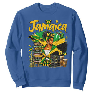 Proud Jamaican Queen Jamaica Roots Heritage Sweatshirt Doctor Bird and Island Landmarks Graphic