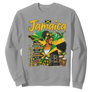 Proud Jamaican Queen Jamaica Roots Heritage Sweatshirt Doctor Bird and Island Landmarks Graphic