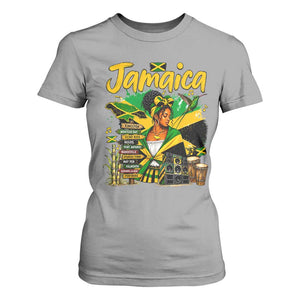 Proud Jamaican Queen Jamaica Roots Heritage T Shirt For Women Doctor Bird and Island Landmarks Graphic