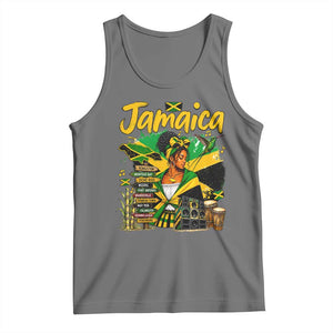 Proud Jamaican Queen Jamaica Roots Heritage Tank Top Doctor Bird and Island Landmarks Graphic