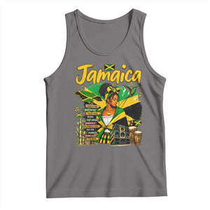 Proud Jamaican Queen Jamaica Roots Heritage Tank Top Doctor Bird and Island Landmarks Graphic