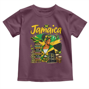 Proud Jamaican Queen Jamaica Roots Heritage Toddler T Shirt Doctor Bird and Island Landmarks Graphic