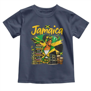 Proud Jamaican Queen Jamaica Roots Heritage Toddler T Shirt Doctor Bird and Island Landmarks Graphic