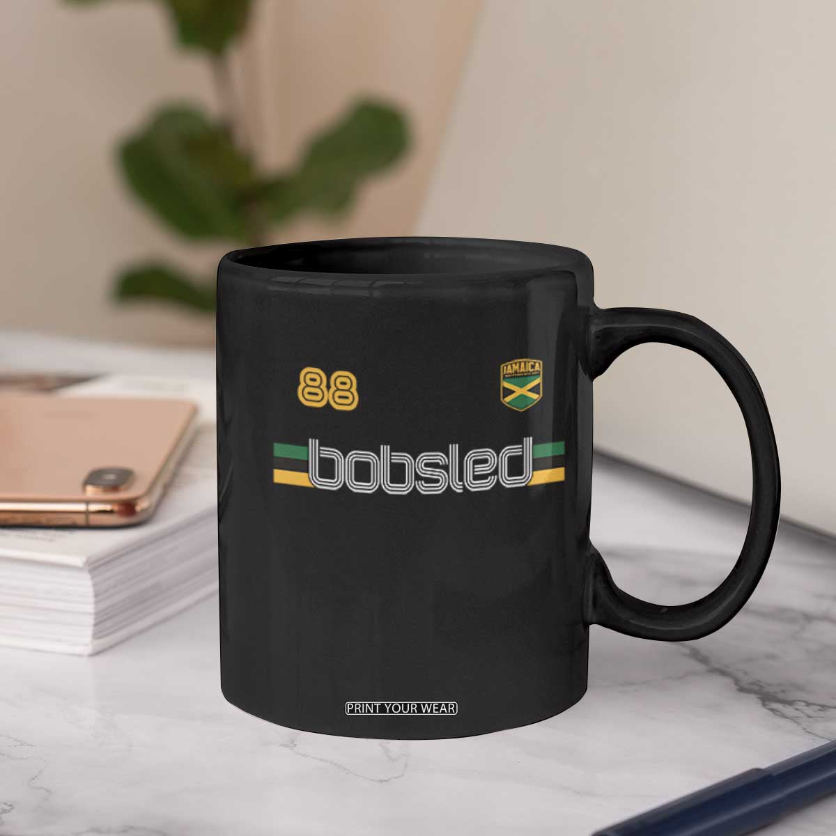 Jamaica Bobsled 1988 Sports Jersey Style Coffee Mug Retro Winter Games Team Island Jamaican Pride
