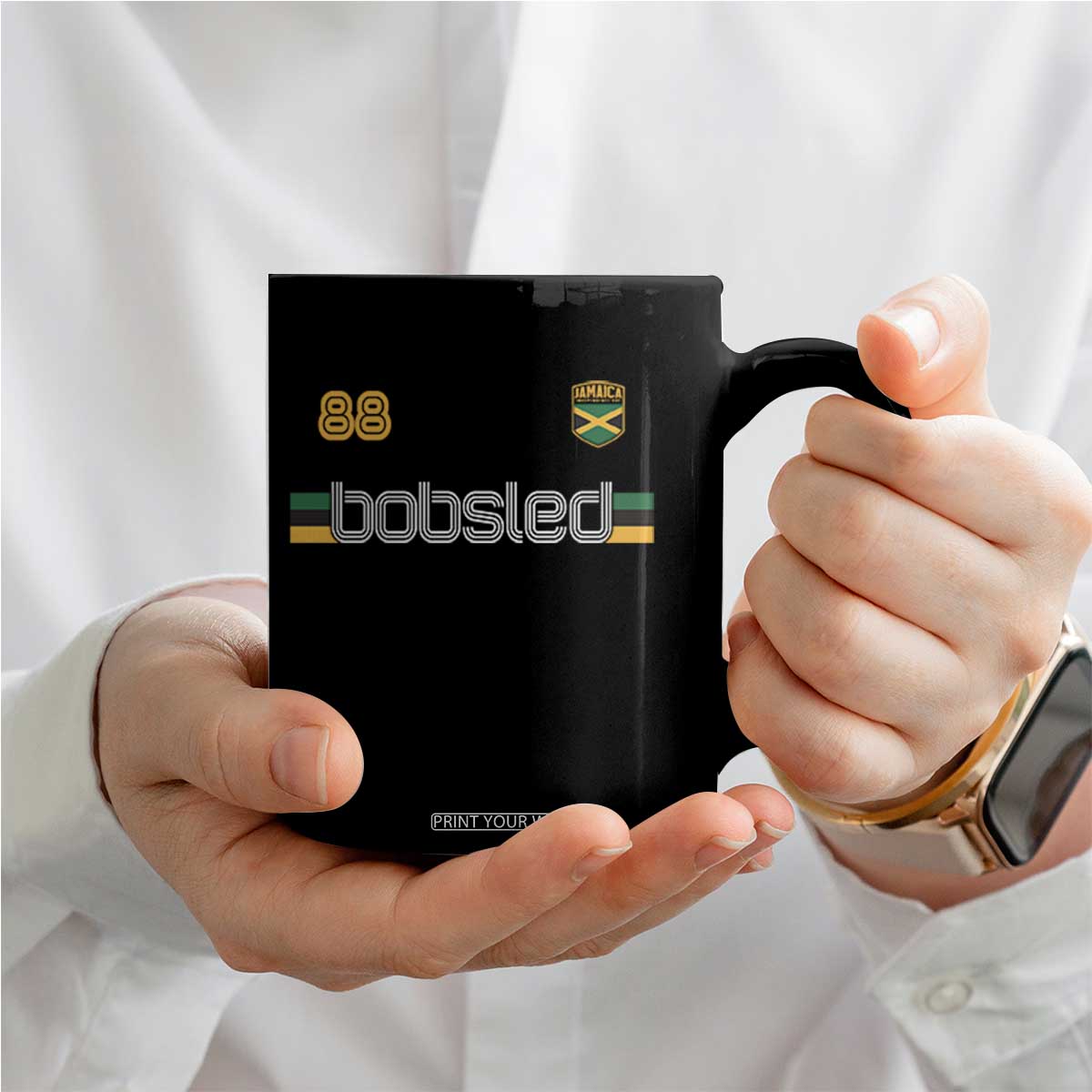 Jamaica Bobsled 1988 Sports Jersey Style Coffee Mug Retro Winter Games Team Island Jamaican Pride