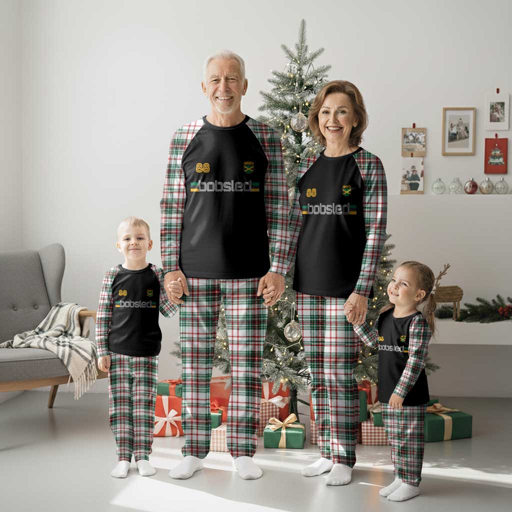 Jamaica Bobsled 1988 Sports Jersey Style Plaid Pajama Set Retro Winter Games Team Island Jamaican Pride