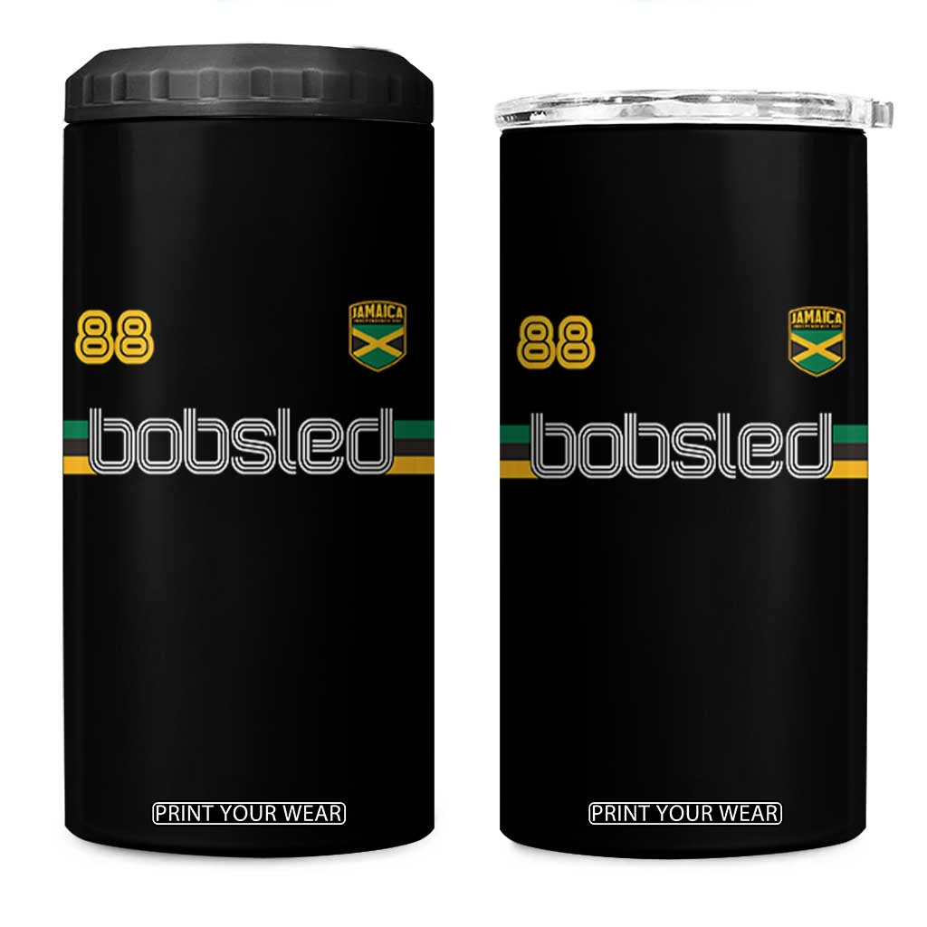 Jamaica Bobsled 1988 Sports Jersey Style 4 in 1 Can Cooler Tumbler Retro Winter Games Team Island Jamaican Pride