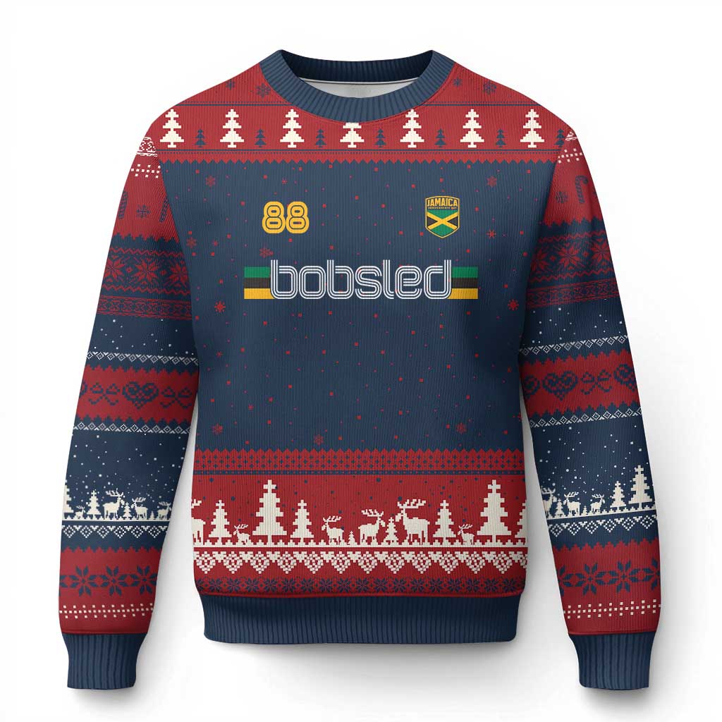 Jamaica Bobsled 1988 Sports Jersey Style Ugly Christmas Sweater Retro Winter Games Team Island Jamaican Pride