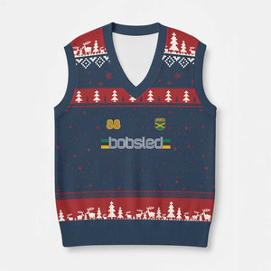Jamaica Bobsled 1988 Sports Jersey Style V-Neck Knit Sweater Vest Retro Winter Games Team Island Jamaican Pride