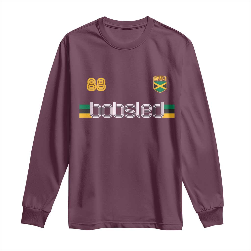 Jamaica Bobsled 1988 Sports Jersey Style Long Sleeve Shirt Retro Winter Games Team Island Jamaican Pride