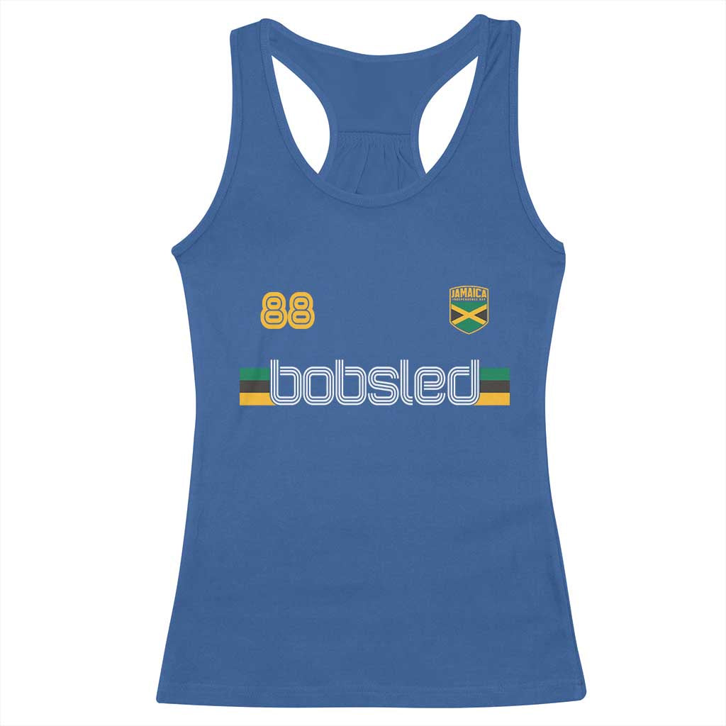 Jamaica Bobsled 1988 Sports Jersey Style Racerback Tank Top Retro Winter Games Team Island Jamaican Pride