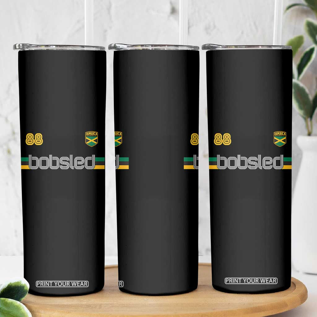 Jamaica Bobsled 1988 Sports Jersey Style Skinny Tumbler Retro Winter Games Team Island Jamaican Pride