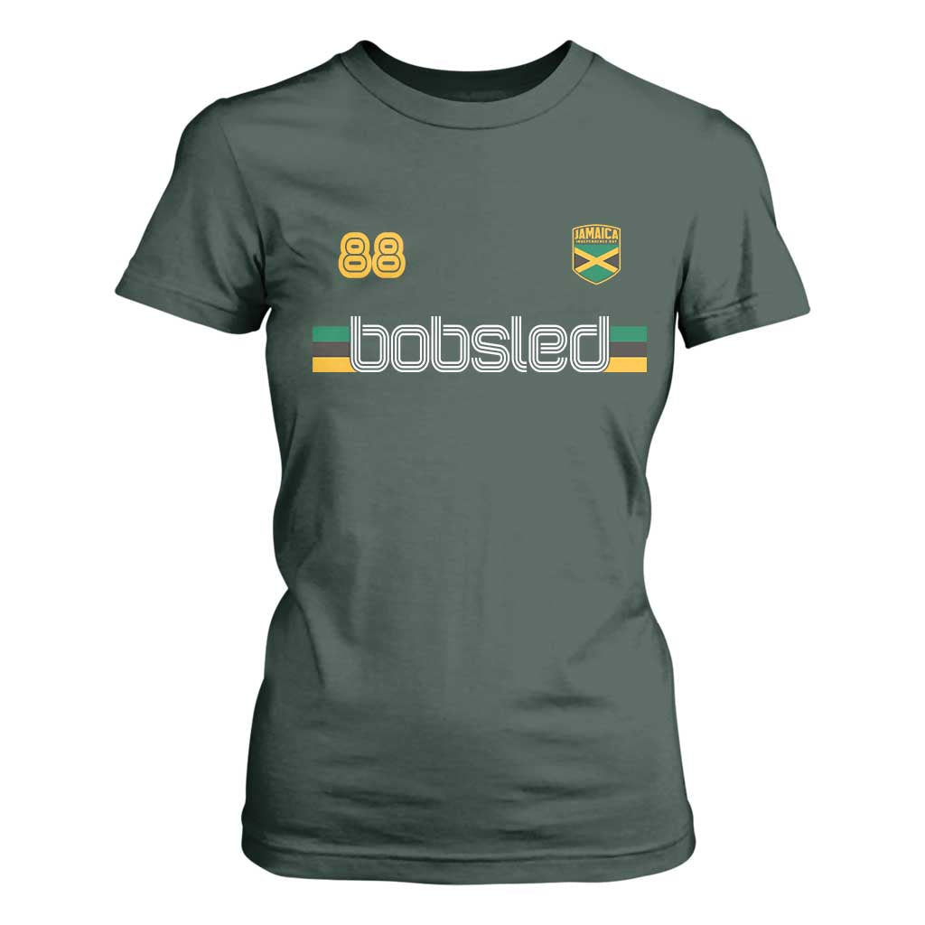 Jamaica Bobsled 1988 Sports Jersey Style T Shirt For Women Retro Winter Games Team Island Jamaican Pride