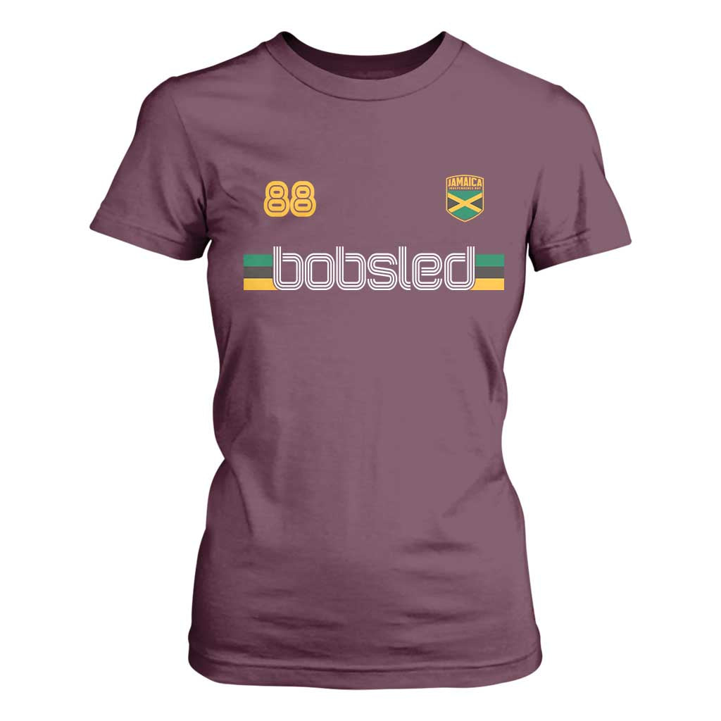 Jamaica Bobsled 1988 Sports Jersey Style T Shirt For Women Retro Winter Games Team Island Jamaican Pride