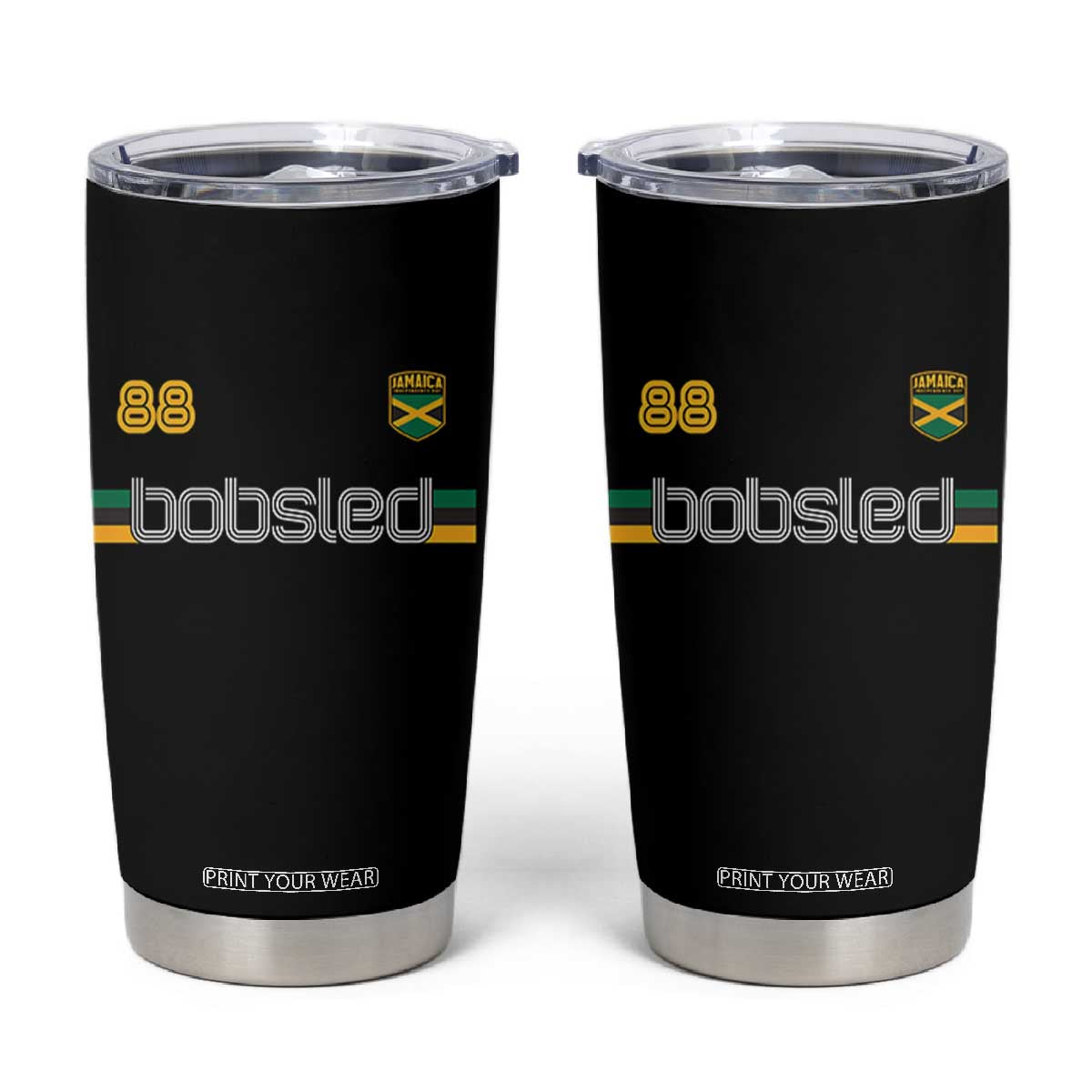 Jamaica Bobsled 1988 Sports Jersey Style Tumbler Cup Retro Winter Games Team Island Jamaican Pride