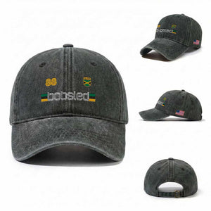 Jamaica Bobsled 1988 Sports Jersey Style Washed Cotton Baseball Cap Retro Winter Games Team Island Jamaican Pride
