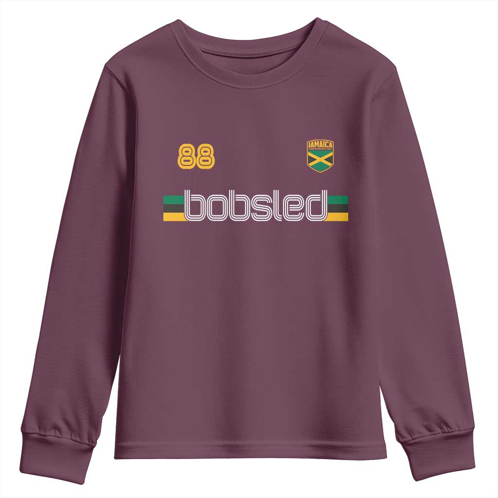 Jamaica Bobsled 1988 Sports Jersey Style Youth Sweatshirt Retro Winter Games Team Island Jamaican Pride