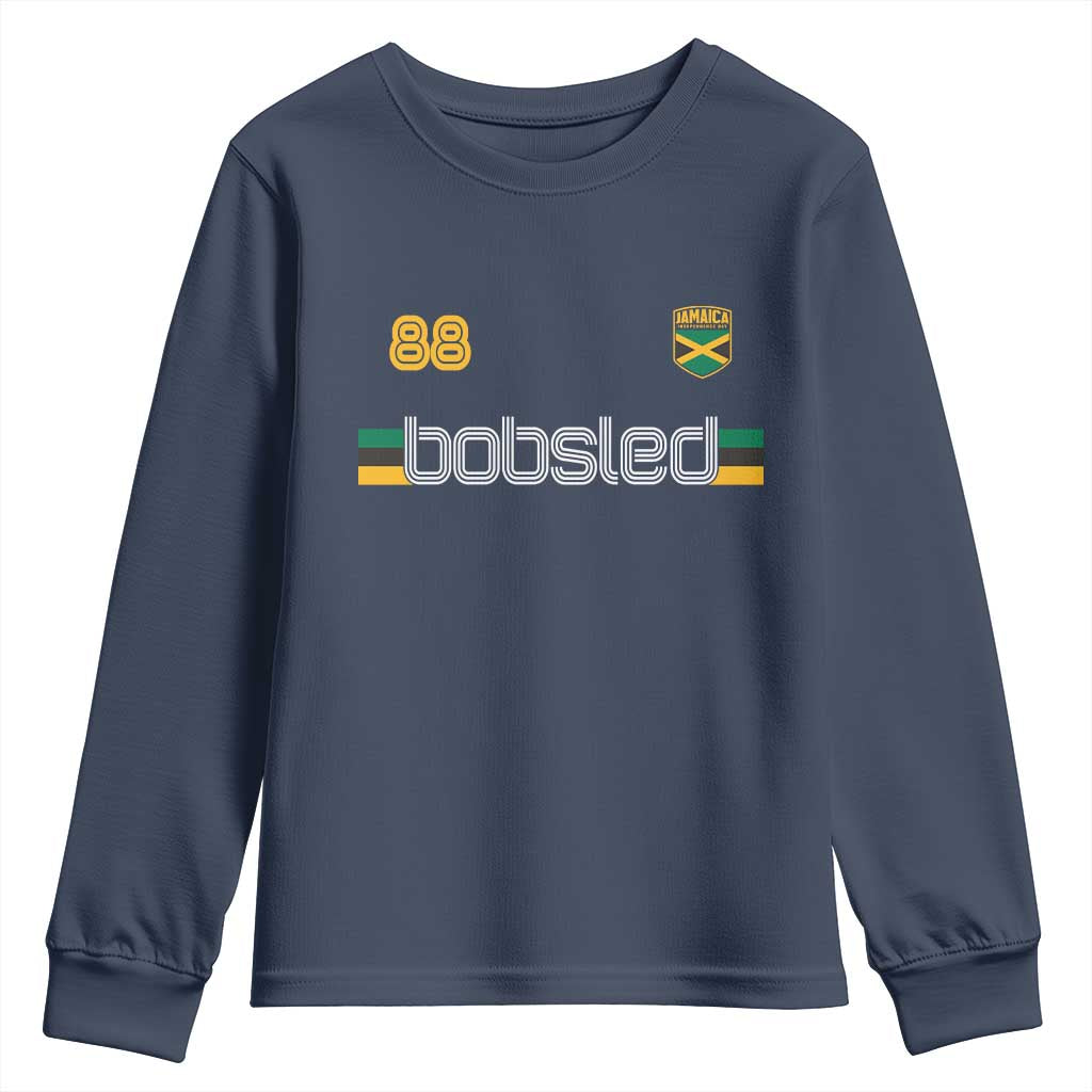 Jamaica Bobsled 1988 Sports Jersey Style Youth Sweatshirt Retro Winter Games Team Island Jamaican Pride