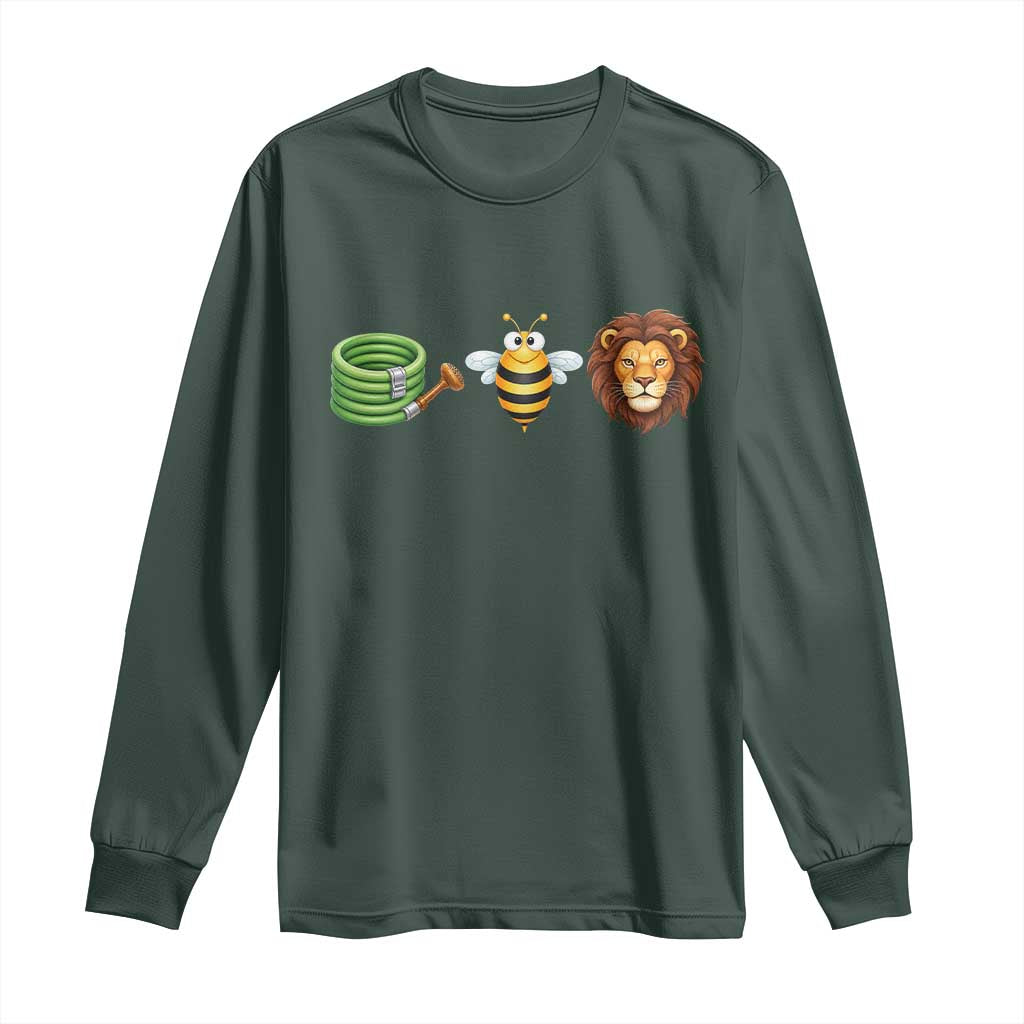 Hose Bee Lion Meme Slang Funny Wordplay Pun Graphic Long Sleeve Shirt