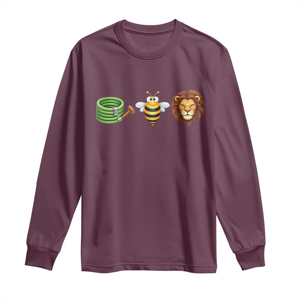 Hose Bee Lion Meme Slang Funny Wordplay Pun Graphic Long Sleeve Shirt