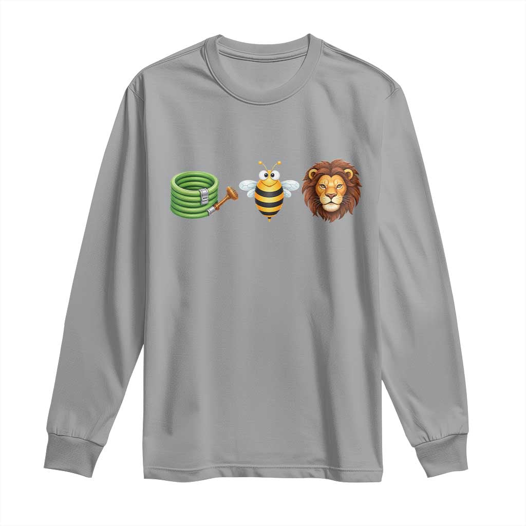Hose Bee Lion Meme Slang Funny Wordplay Pun Graphic Long Sleeve Shirt