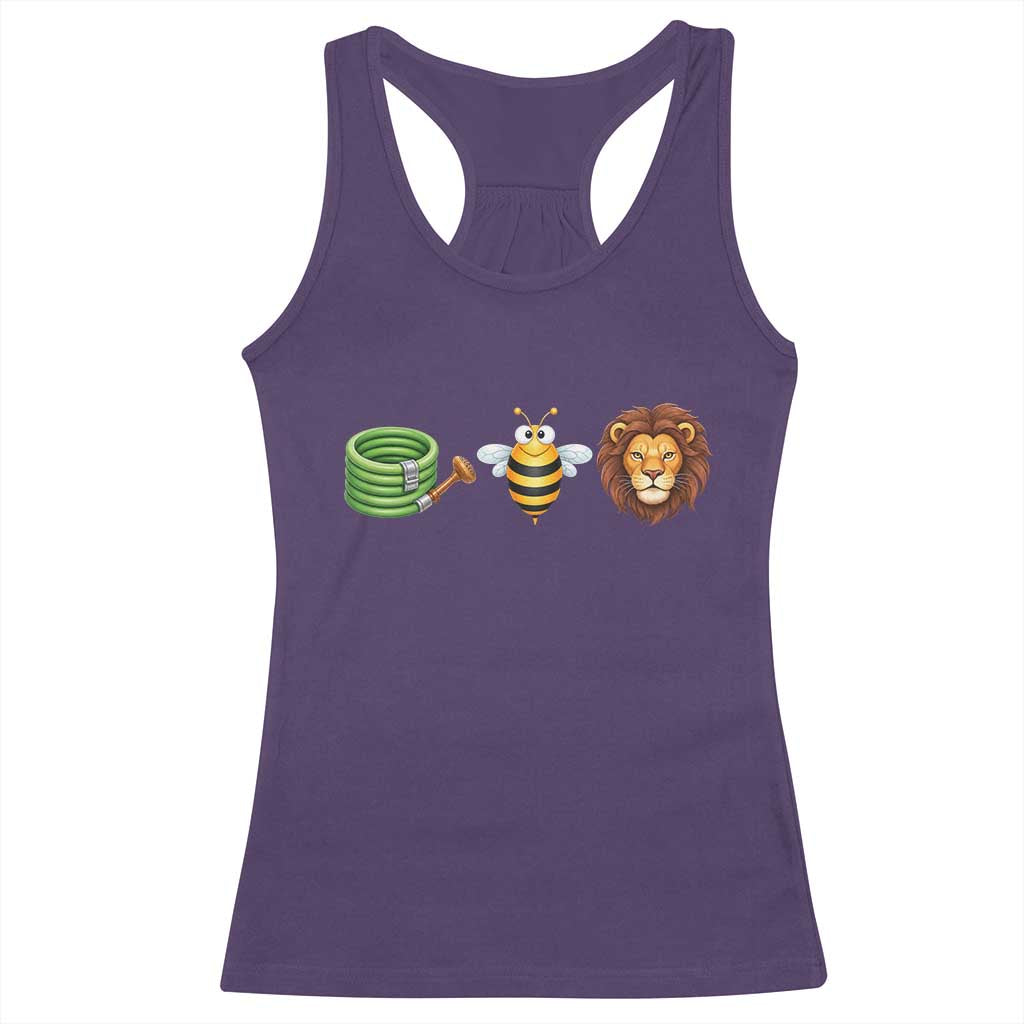 Hose Bee Lion Meme Slang Funny Wordplay Pun Graphic Racerback Tank Top