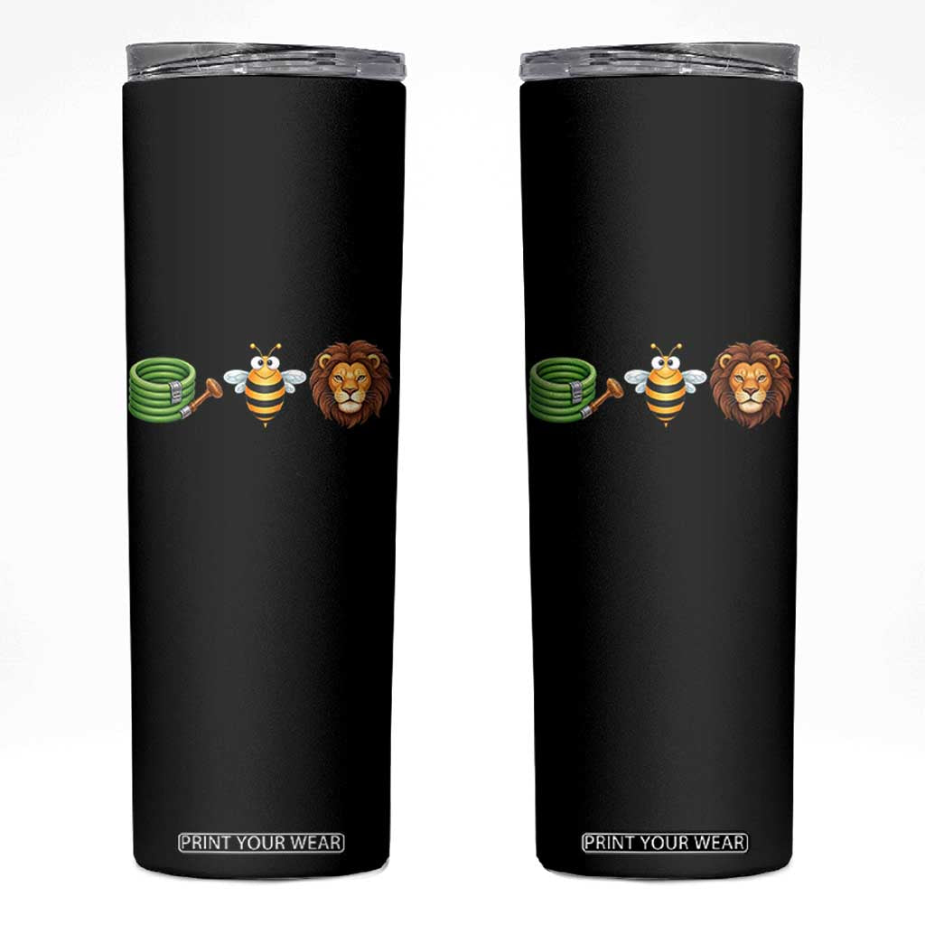 Hose Bee Lion Meme Slang Funny Wordplay Pun Graphic Skinny Tumbler TS02 Black Print Your Wear