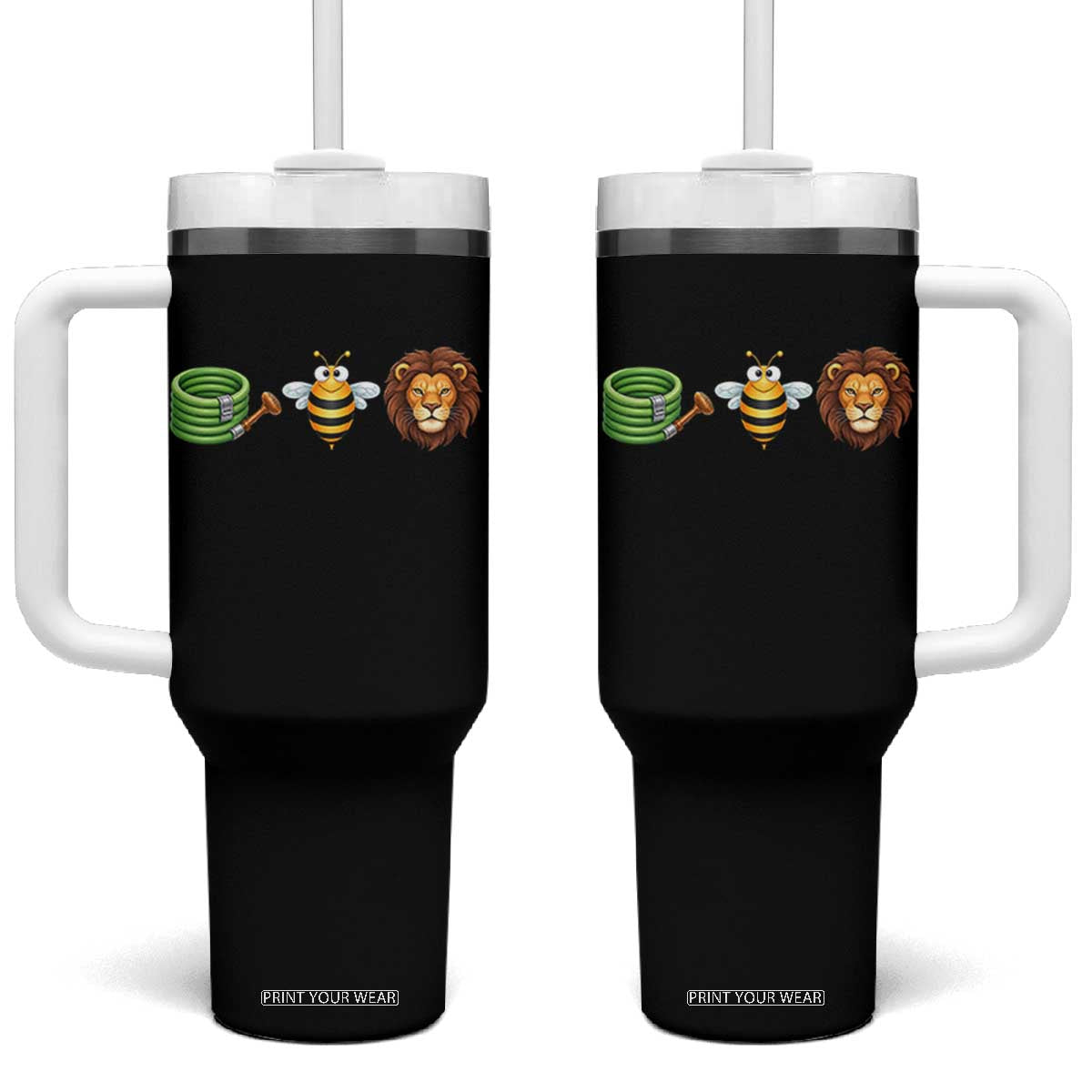 Hose Bee Lion Meme Slang Funny Wordplay Pun Graphic Tumbler With Handle