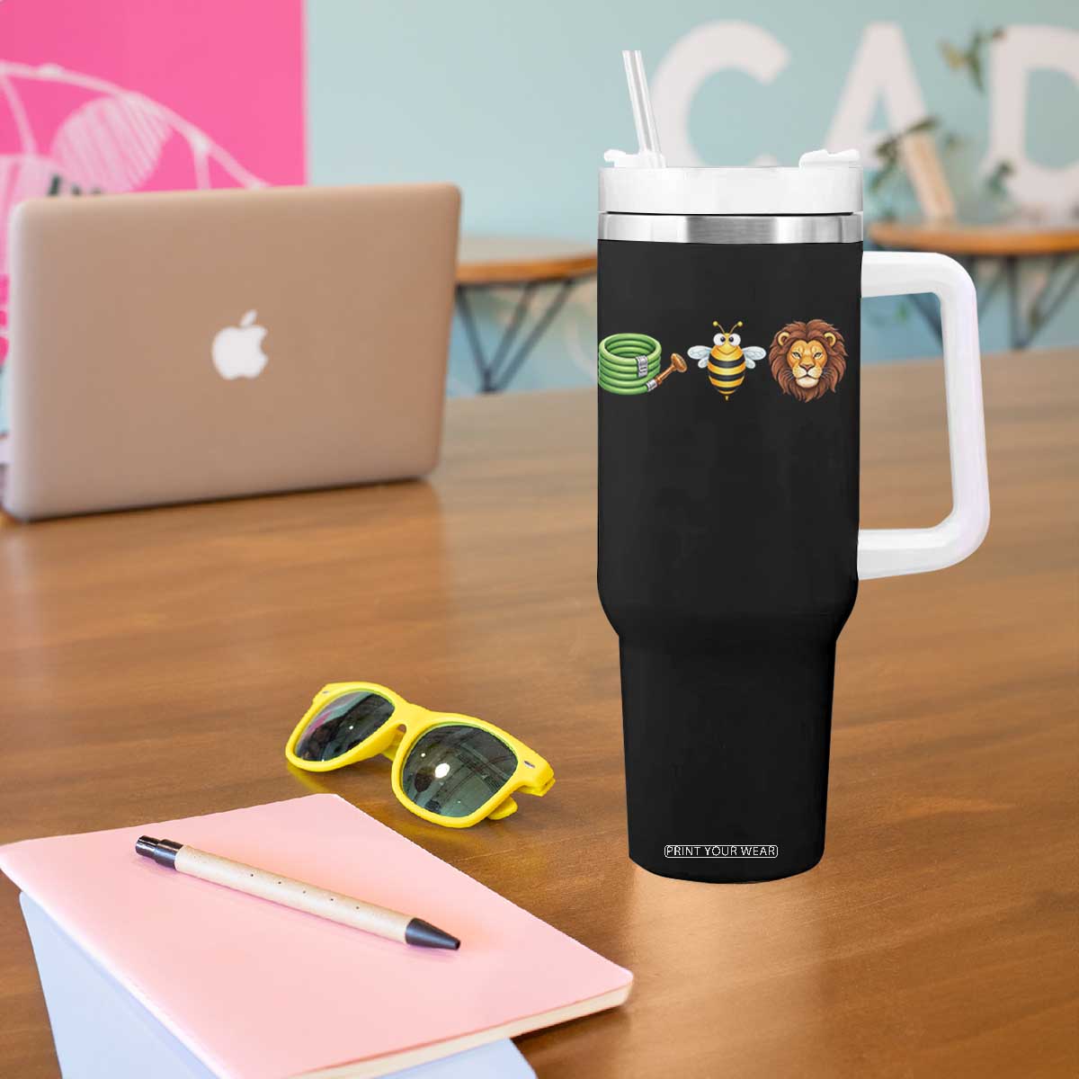Hose Bee Lion Meme Slang Funny Wordplay Pun Graphic Tumbler With Handle